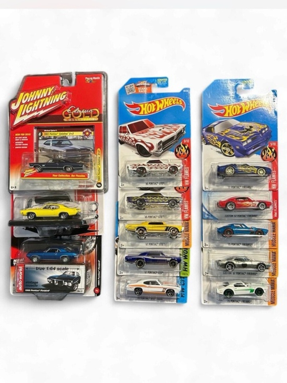 Hot Wheels, Johnny Lightning, & Auto World Pontiac Diecast Lot GTO Firebird more